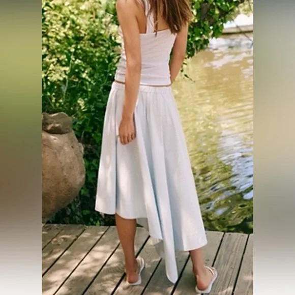 FREE PEOPLE COASTAL EASE ASYMMETRICAL SKIRT SIZE L MSRP $68.00 NWT - Picture 2 of 12